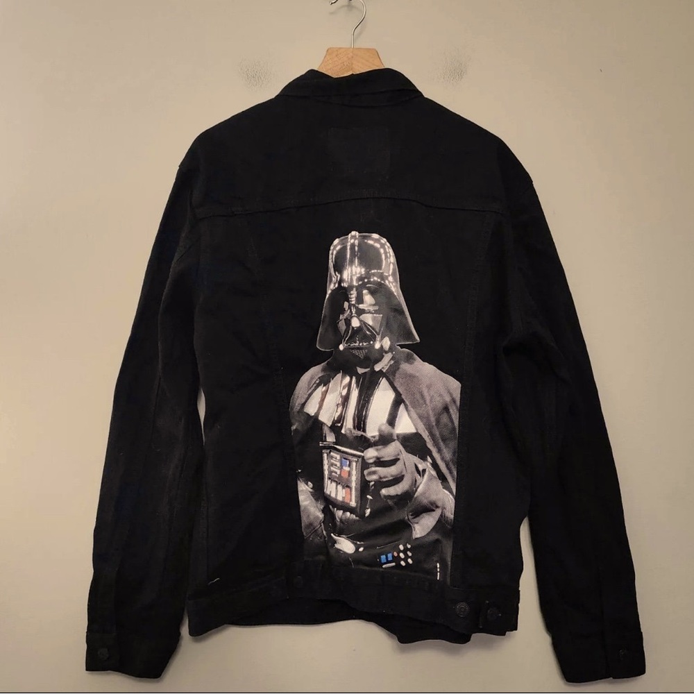 Levi's x Star Wars Black Denim Trucker Jacket Darth Vader Size 2XL